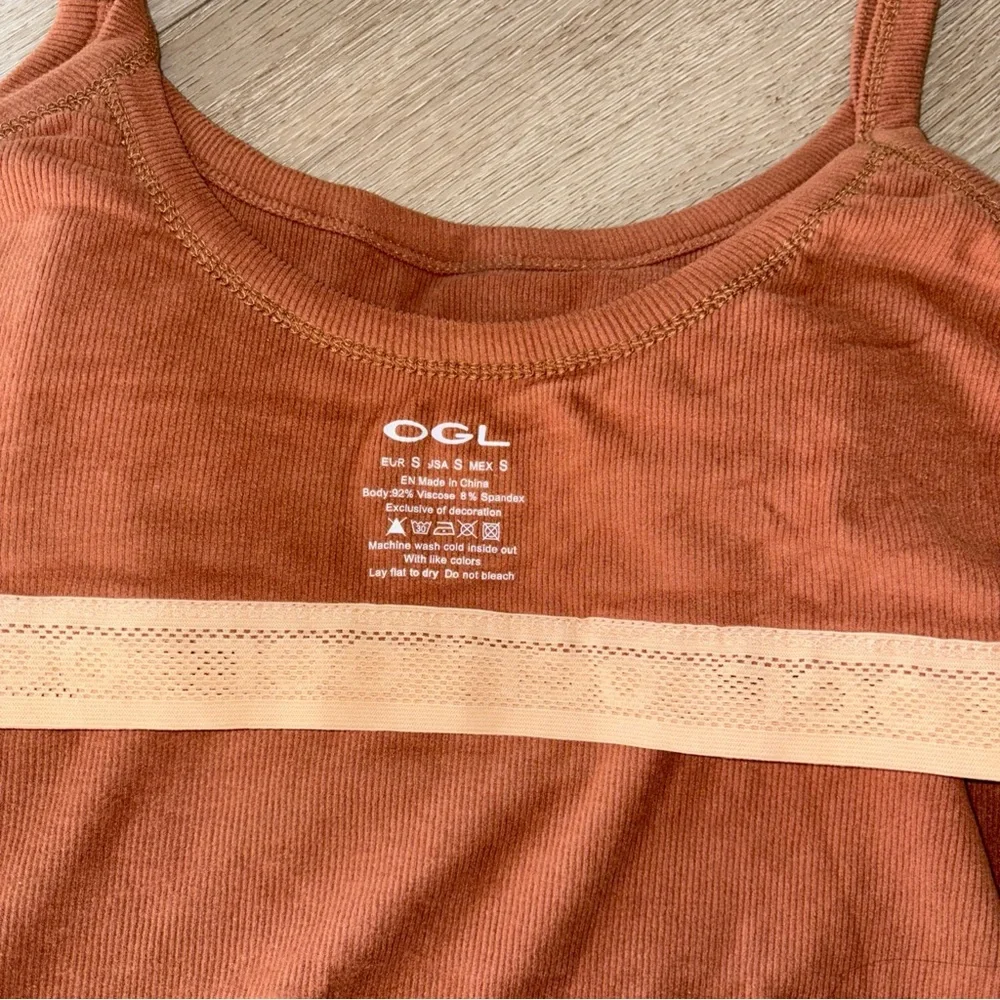 OGL Brown Ribbed Tank Top - Picture 9 of 16